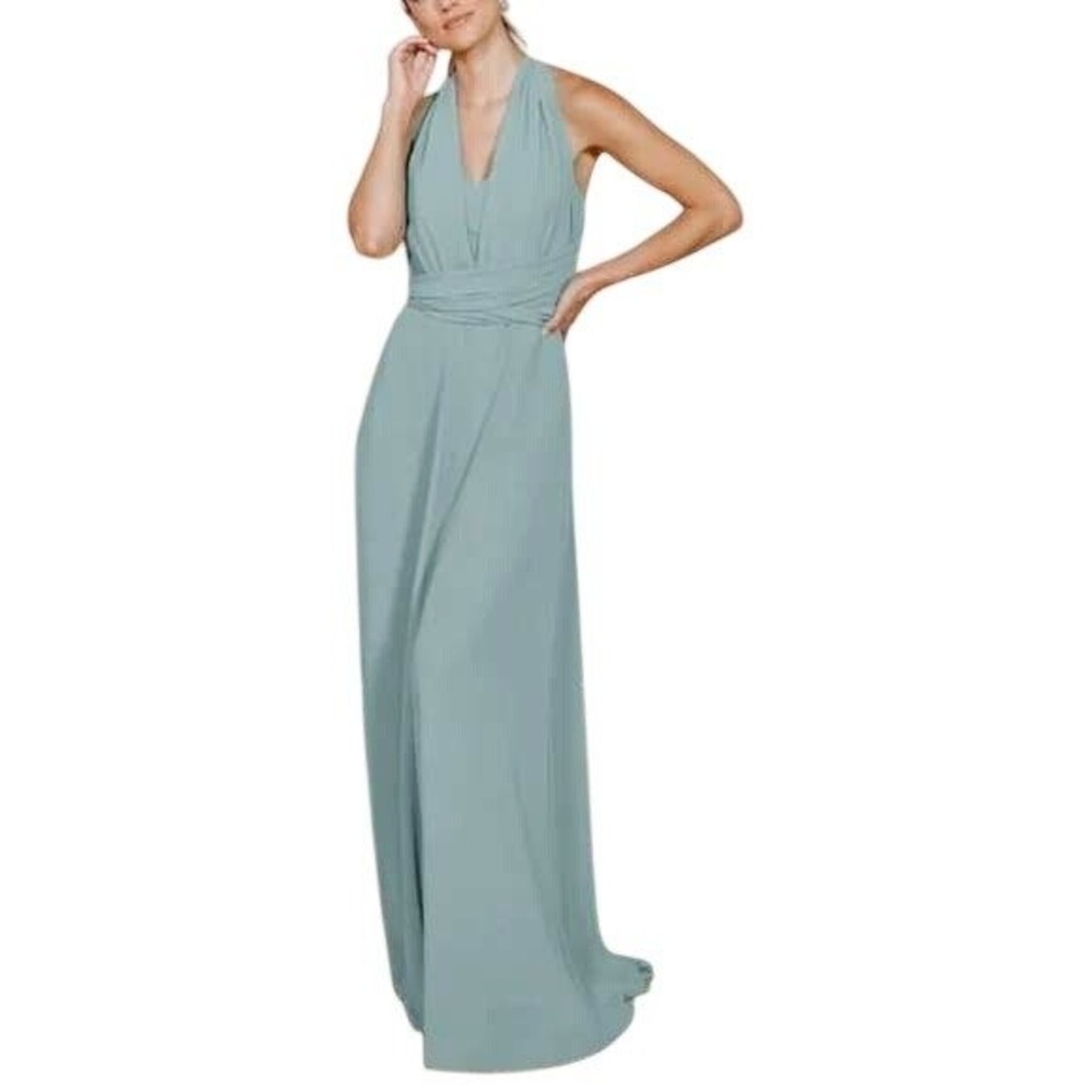 Revelry Devan‎ Convertible Chiffon Dress Powder Sky 12